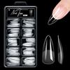 Alomd/Coffin/Square/Stiletto Fake Nail Tips Clear Acrylic False Nails 10Sizes Press On Nail for DIY Nail Extensions