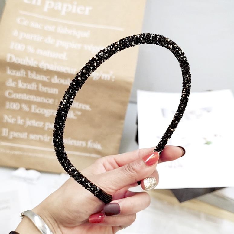 Fascia per capelli morbida in cristallo coreano alla moda per donne, con strass, perline, castone, accessori per capelli da ragazza, copricapo semplice