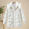 Down Jacket Women Long Length Versatile Winter Loose Thicken Warm Chic Parkas Hooded Coat Windproof Snow Overcoat