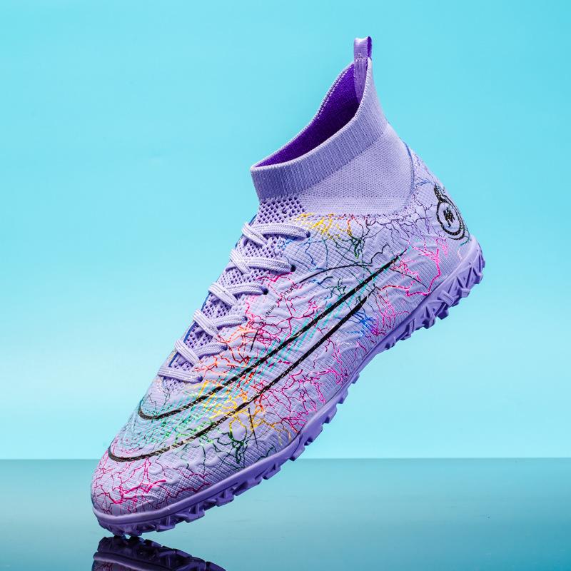 New high-top socks, football shoes, broken nails, indoor and outdoor artificial turf, primary and secondary school students sports training and kickin