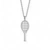 Sportliche Vergoldete Hohl-Tennisracket-Anhänger Halskette Für Damen Modeschmuck Accessoires Geschenke