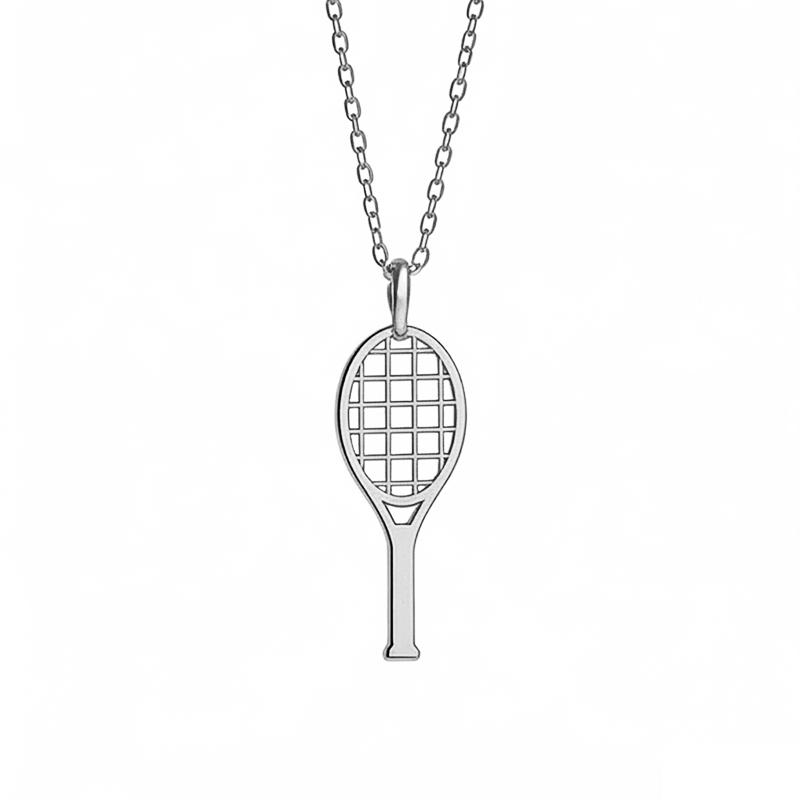 Sportliche Vergoldete Hohl-Tennisracket-Anhänger Halskette Für Damen Modeschmuck Accessoires Geschenke