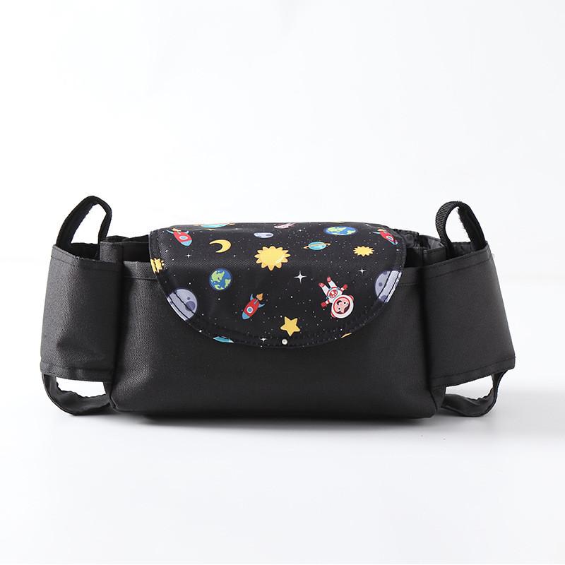 Baby Stroller Organizer Bag With Oxford Fabric Multiple Storage Pouch For Bottle And Water Cup Holding