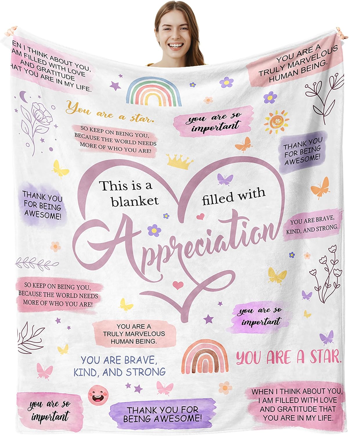 

lemzcen Healing Hug Throw Blanket Get Well Gifts for Women Inspirational Sympathy Gift Cancer Care or After Surgery Gift x 100x150cm