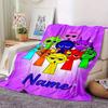 Colorful Cartoon Characters Blanket With Customizable Name Comfortable In All Seasons Suitable For Sofas Beds Travel Camping And Office Decoration