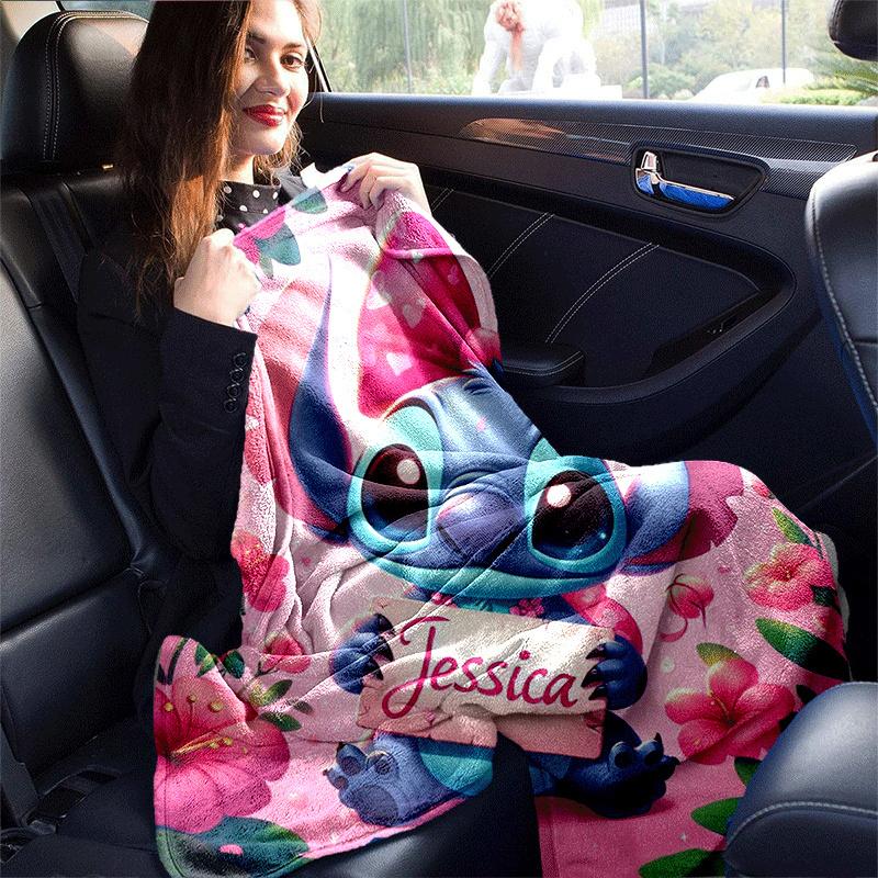 1pc Stitch Printing Blanket - Soft, All-Season Throw for Living Room, Bedroom,Personalized Gift with Adorable Cartoon Design