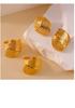 18K Gold Plated Titanium Steel Textured Earrings and Ring Set for Women