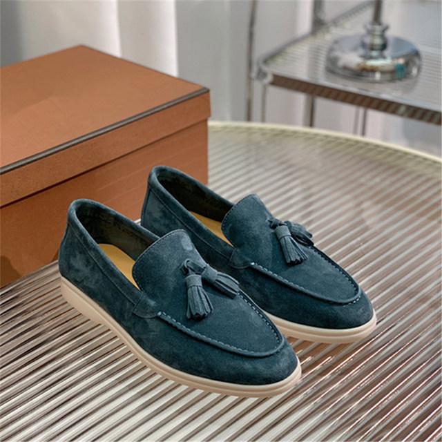 Pantofi retro Femei din piele de înaltă calitate Pantofi cu toc joasă ciucuri Moda Mocasini comozi Pantofi plati