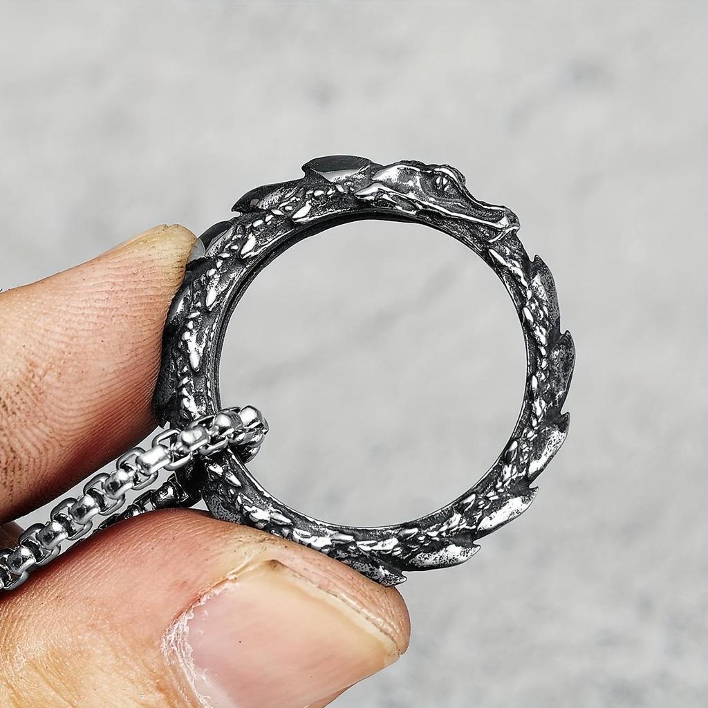 Vintage Moda Ejderha Pulu Kolye Erkekler Basit Kolye Punk Rock Parti Arkadaş için Erkek Takı Hediye