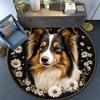 Collie Dog Round Area Rug,Carpet Rug for Living Room Bedroom Sofa Playroom Decor,Non-slip Floor Mat