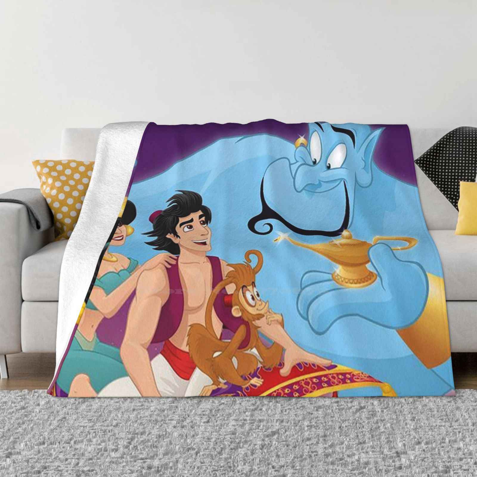 Onedin Movie Animated Musical Fantasy Latest Super Soft Warm Light Thin Blanket Cover Logo Aladdin 1992 American Film 30x40in