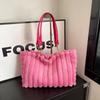 2025 Autumn Plush Single Shoulder Handbag: Women's Casual Large-Capacity Underarm Bag