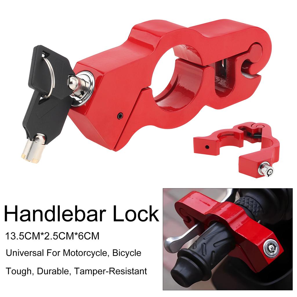 1piece Heavy Duty Adjustable Anti Theft Handlebar Lock for Motorcycles Mopeds Sports Bikes Scooters and ATVs with 2 Keys