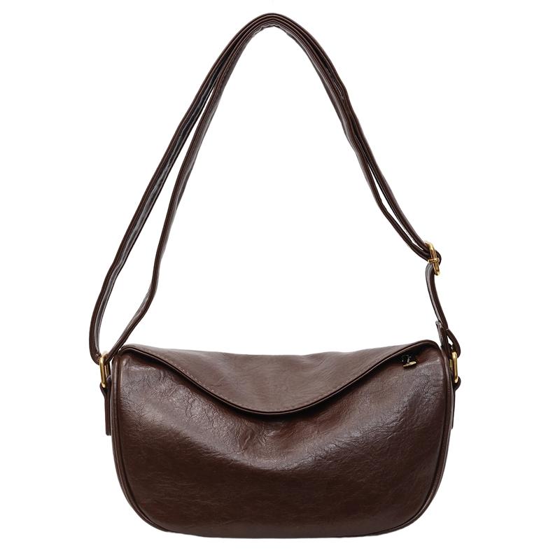 

Trendy Women s PU Leather Luxury Shoulder Bags Vintage Waxed Leather Crossbody Purse, Double-Zipper Work Tote, Stylish Daily Use кавовий