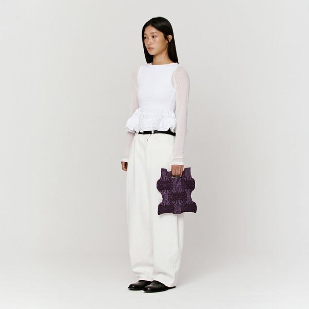Pleatsmama Glitter Deep Purple New Bow Bag