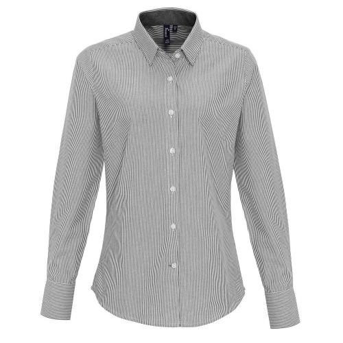 

Premier Womens/Ladies Striped Cotton Blend Shirt L