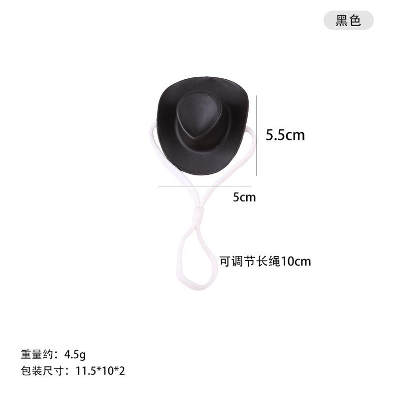 

Капелюх, який носить хом як, прикрашений капелюшком папуги і золотого ведмедика.