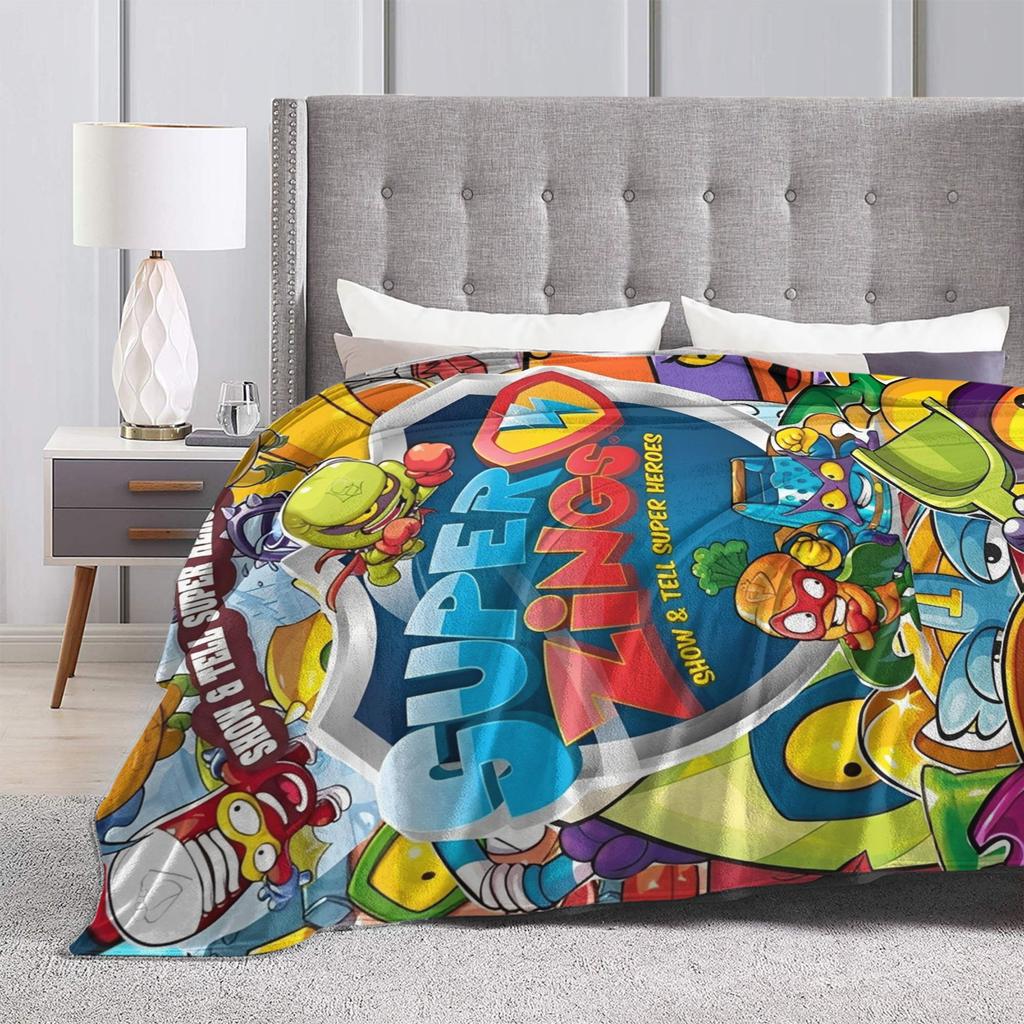 Super Zings Game  Soft Warm Blanket Superthing Travel Plush Throw Blanket Funny Home Decor Flannel Bedspread Sofa Bed Cover