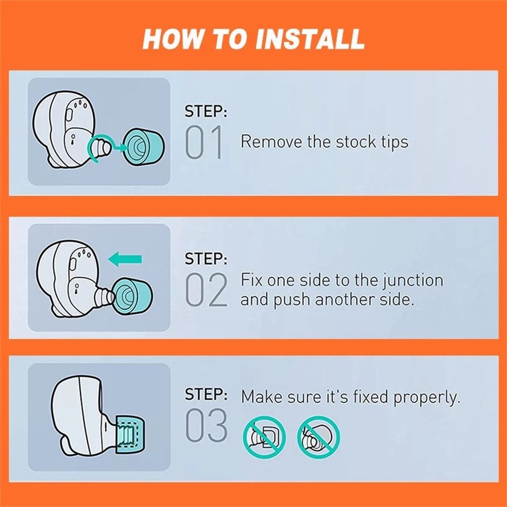 In-Ear Covers Silicone Case Eartips Pads Earphone Ear Buds Ear Caps Earbuds Eartips Earbud Tips