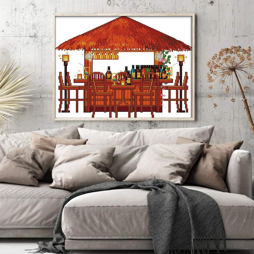 Частичная вышивка Эко-хлопковая нить 14CT Печатный набор для вышивки крестом 41x34см UNITED KINGDOM