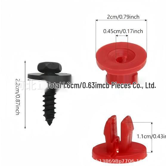 Ford Car Clips & Metal Fenders Set: 6*16M, 10 pcs each, 20 pcs/pack - Round Head Nail Holder Light.