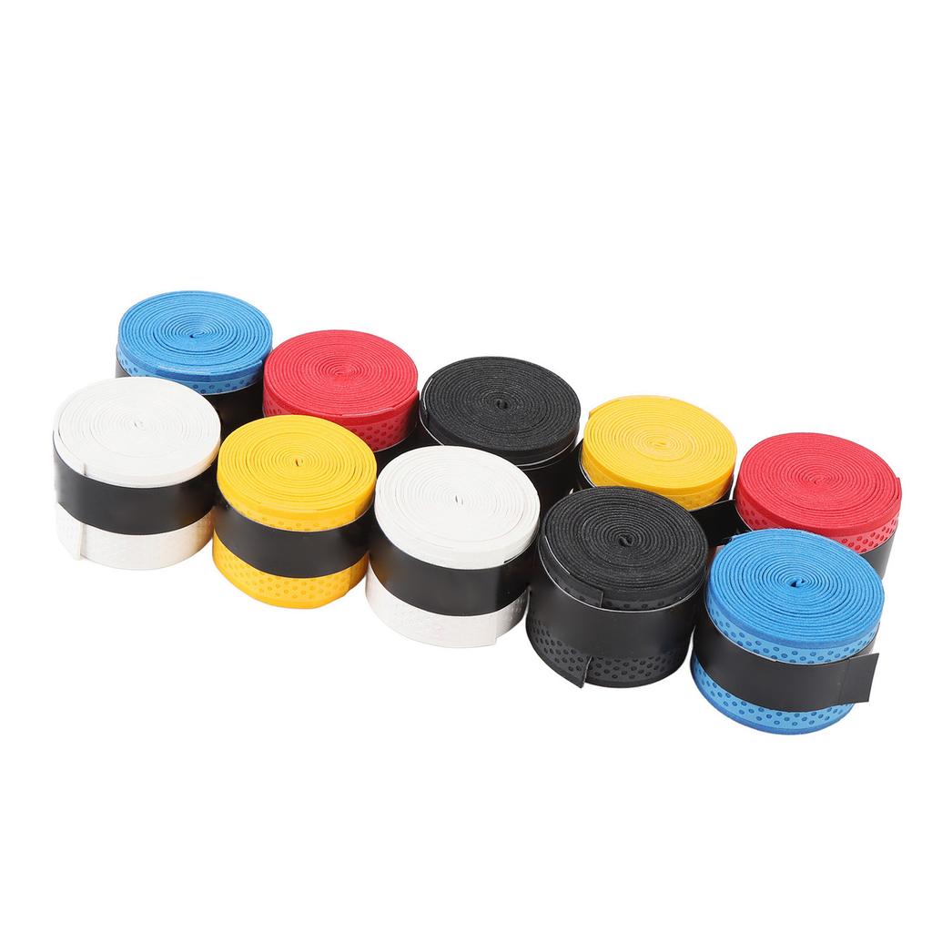 10PCS Tennis Racket Grip Tape 110cm PU Anti Slip Super Absorbent Overgrip Tape for Badminton Multi