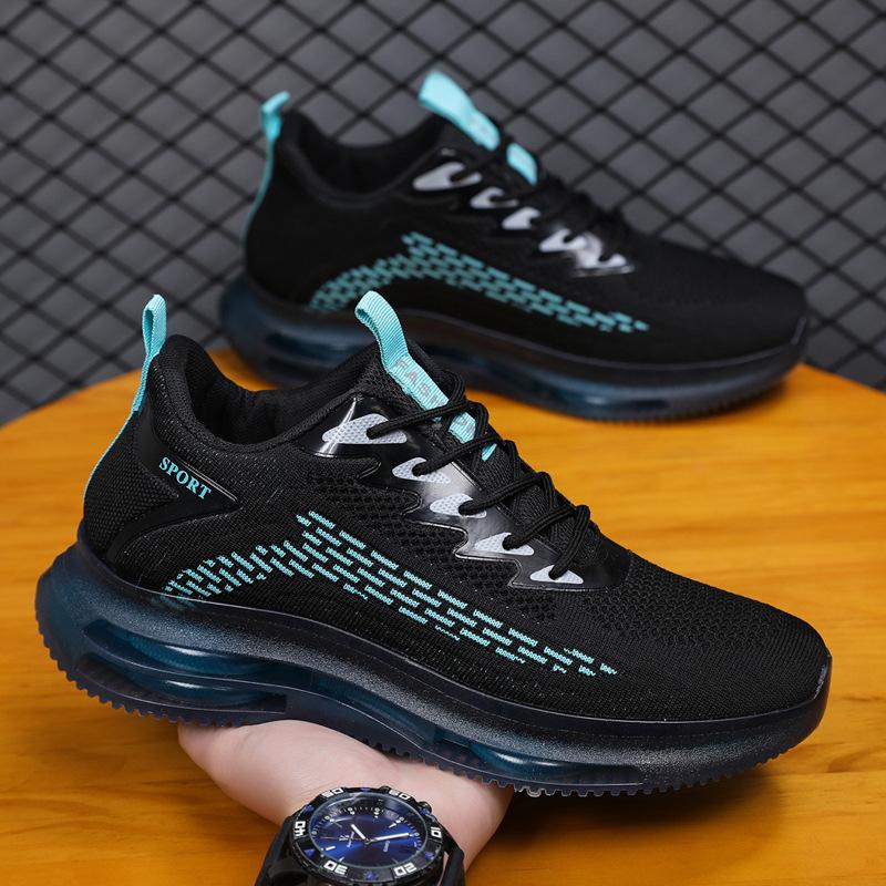 

Men s shoes new candy-colored crystal-soled fly-woven sneakers, teenage students write lightweight and breathable fashion casual shoes 39 чёрный
