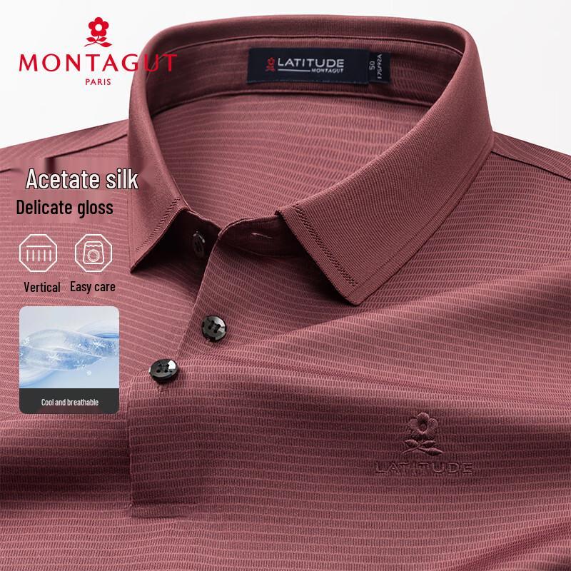 MONTAGUT Men s Silk Blend Polo T-Shirt M