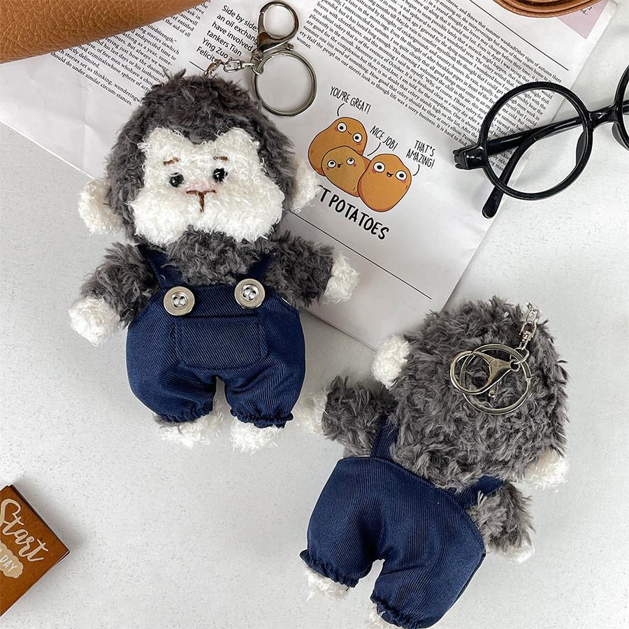 Plush Cozy Monkey Keychain With Adorable Overalls And Soft Filling Ideal For Occasion Any