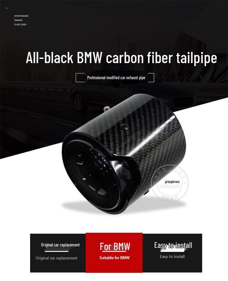 BMW řady 3 & 4 90mm koncovka výfuku z uhlíkových vláken - Zčernalá úprava