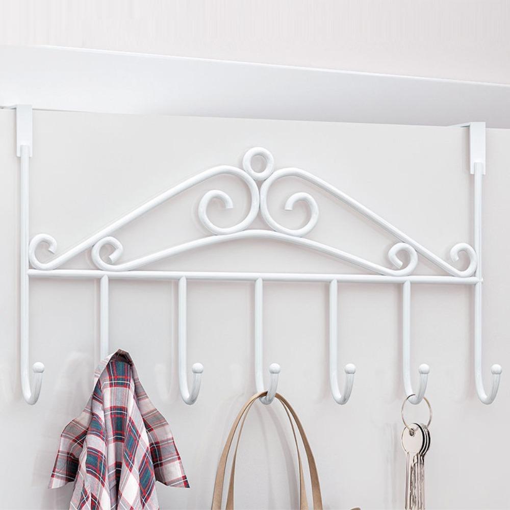 Multi Functional 7-hook Door Top Back Hanging Rack Storage Rack Without Punching Holes Clothes Hanging From The Back of The Door