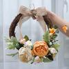 Couronne de Pivoines Artificielles Belle Élégante Réaliste Couronne de Fleurs Décorative pour Porte d'Entrée Cheminée