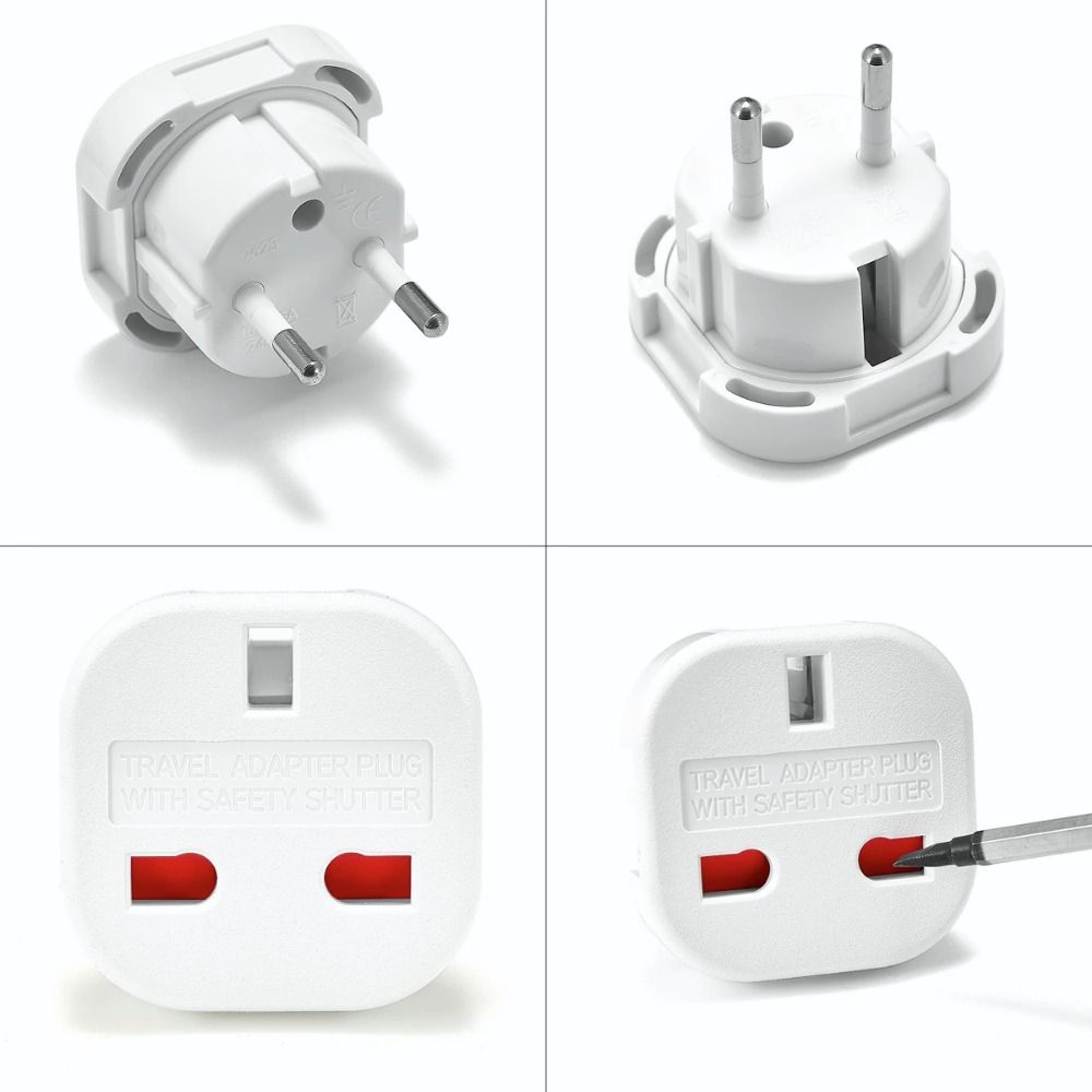 Power Charger Travel Adapter Wall Socket Outlet Connector Durable UK To EU Converter