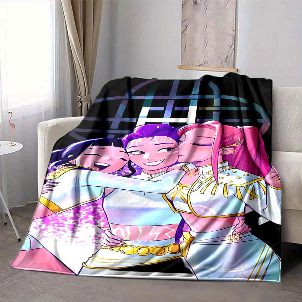 1pc Huntrix, K Pop Blanket Lightweight Flannel Blanket Throw Blanket For Sofa, Bed, Travel, Camping, Livingroom, Office, Couch