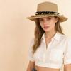 Summer Beach Hat Women's Flat Top Small Gift Hat Breathable Sun Protection Hat Grass Woven Retro