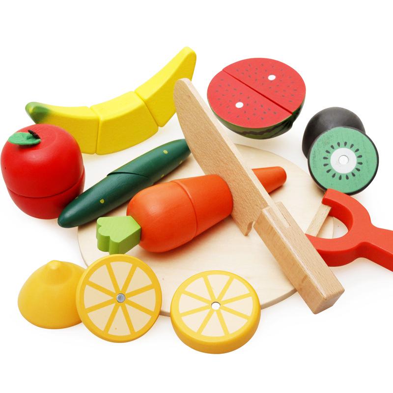 Wooden Kids' Educational Toys: Role-Playing Simulation with Fruits and Vegetables Cut Game