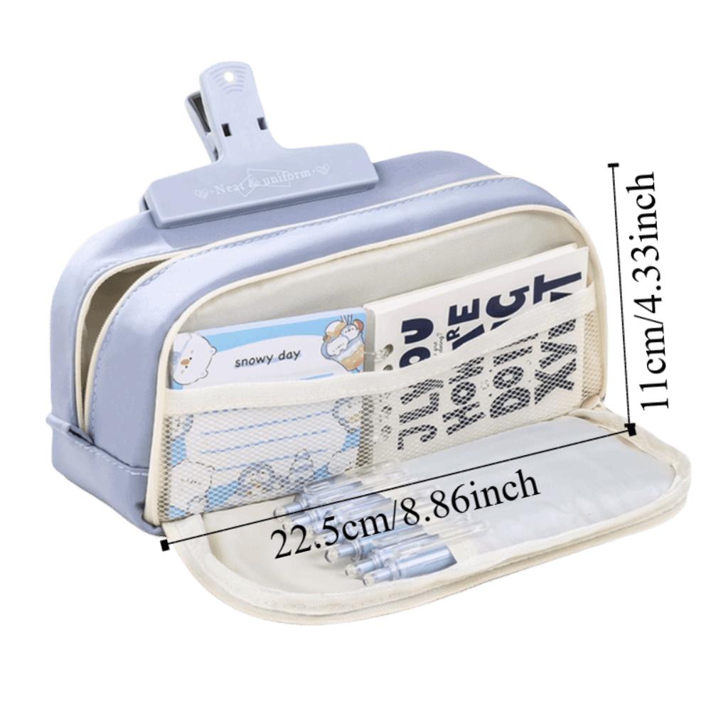 Large Capacity Pencil Bag Simple Design Double-layer Pencil Case Stationery Storage High-value