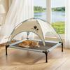 Pet Cot with Canopy Shaded Dog Bed with Sun Shade Tent Raised Dog Bed with Canopy Breathable for Pets, Backyard, Camping