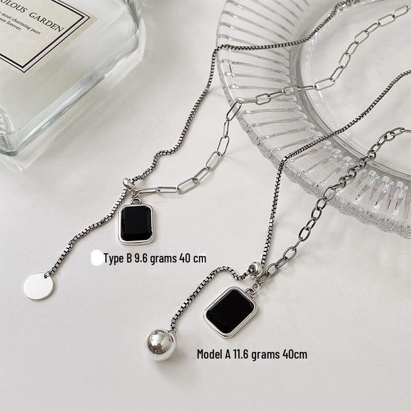 

Yinruitai S925 Стерлинговое Серебро Цирконий Протяжное Ожерелье на Ключицу - Уникальный Корейский Летний Дизайн для Женщин Model B - Weight 9.6g