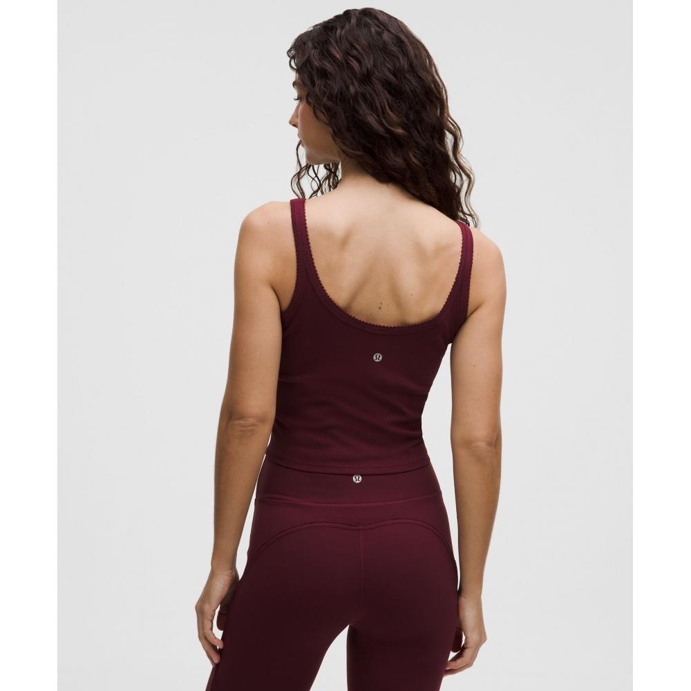 Lululemon Nulu Ribbed Cropped Tank Top  Heart Burgundy Bay