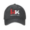 Vintage Heckler Koch HK Baseball Cap for Men Women Distressed Denim Washed Snapback Hat Workouts Unstructured Soft Hats Cap