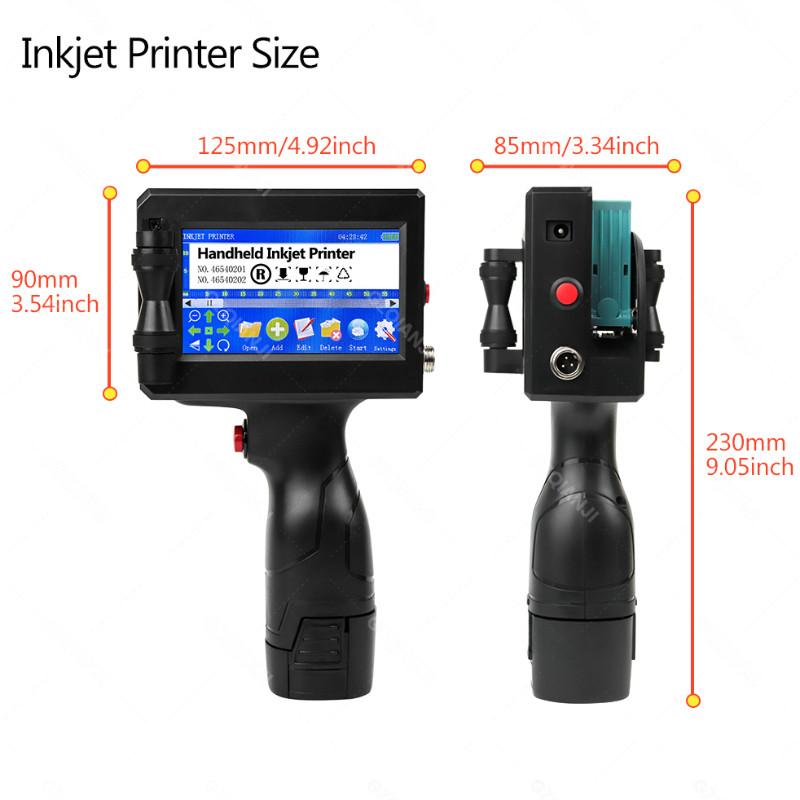 2-12.7mm 4.3inch Adjustable Printing Size Handheld Inkjet Printer Resistive Touch Color Screen Digital Automatic Coding Machine