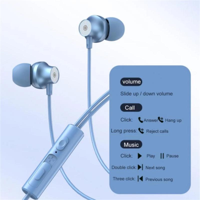 Copper Driver Hifi Sports Headphones In-ear Type-c Wire-controlled Earphones Bass Music Headset for