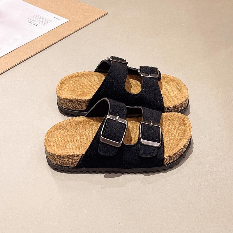 New Summer Kids Beach Cork Slippers for Girls Boys Children Outdoor Casual Non-slip Flat with Slide Shoe Boys Girls Sandals