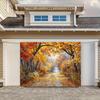 1 piece of autumn forest path leaf scenery photography background cloth party banner artistic romantic autumn forest path