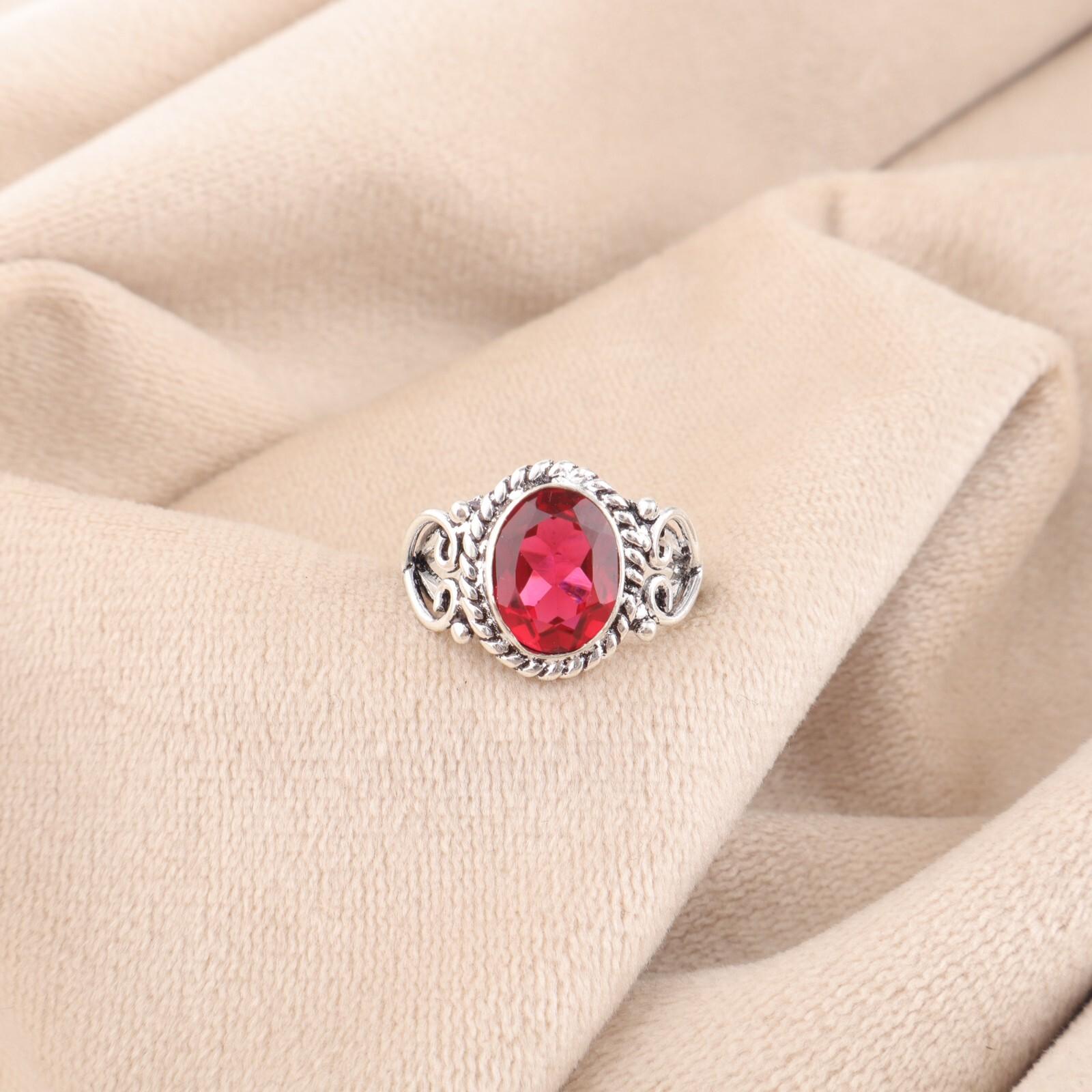 

Розовый рубеллит драгоценный камень 925 стерлинговое серебро ювелирные изделия кольцо ручной работы для подарка RR-8-12 8.25