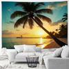 Seaside Beach Tapestry Island Coconut Tree Sunbed Hawaii Ocean Landscape Fabric Home Living Room Garden Decoration Wall Hanging