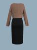 Plus Size Women's Knit Cardigan & Split Camisole Dress Set - Korean Style Autumn/Winter