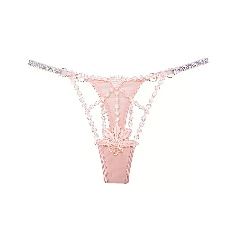Pure Desire Pink Flirty Tanga - Süß, Niedrige Taille, Dünner Träger T-Rücken Unterwäsche
