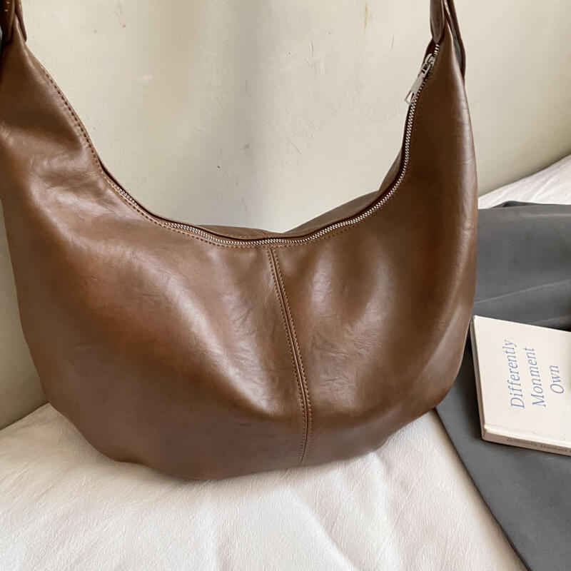 PU Hobo Bag Women's Fashion Shoulder Tote with Soft Texture Large Capacity Casual Everyday Handbag